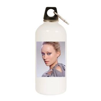 Olivia Wilde White Water Bottle With Carabiner