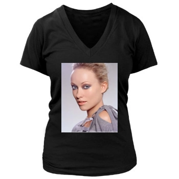 Olivia Wilde Women's Deep V-Neck TShirt