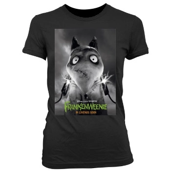 Frankenweenie (2012) Women's Junior Cut Crewneck T-Shirt