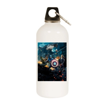 The Avengers (2012) White Water Bottle With Carabiner