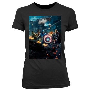 The Avengers (2012) Women's Junior Cut Crewneck T-Shirt