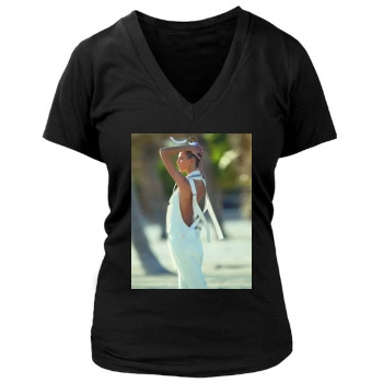 Anja Rubik Women's Deep V-Neck TShirt