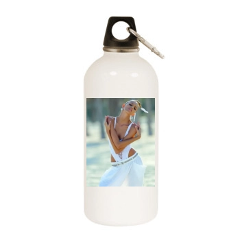 Anja Rubik White Water Bottle With Carabiner