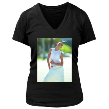 Anja Rubik Women's Deep V-Neck TShirt