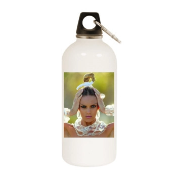 Anja Rubik White Water Bottle With Carabiner