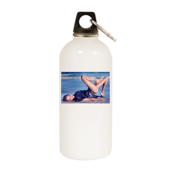 Anja Rubik White Water Bottle With Carabiner