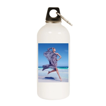 Anja Rubik White Water Bottle With Carabiner