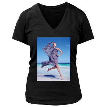 Anja Rubik Women's Deep V-Neck TShirt