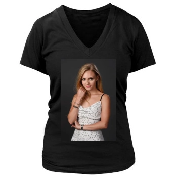 AnnaSophia Robb Women's Deep V-Neck TShirt