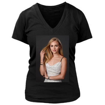 AnnaSophia Robb Women's Deep V-Neck TShirt