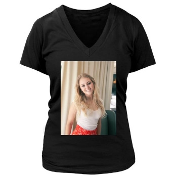 AnnaSophia Robb Women's Deep V-Neck TShirt