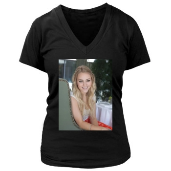 AnnaSophia Robb Women's Deep V-Neck TShirt