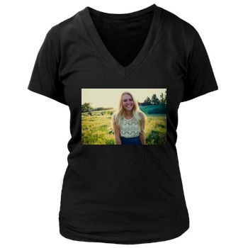 AnnaSophia Robb Women's Deep V-Neck TShirt