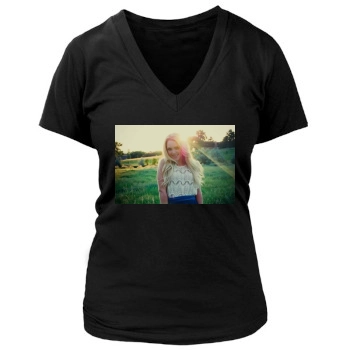 AnnaSophia Robb Women's Deep V-Neck TShirt