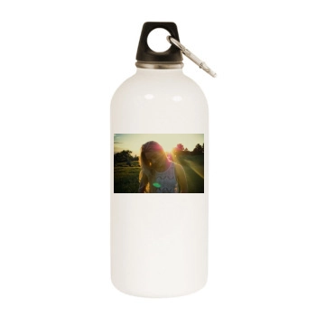 AnnaSophia Robb White Water Bottle With Carabiner