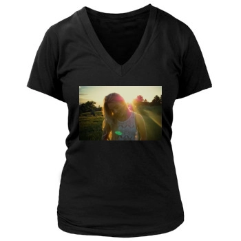 AnnaSophia Robb Women's Deep V-Neck TShirt