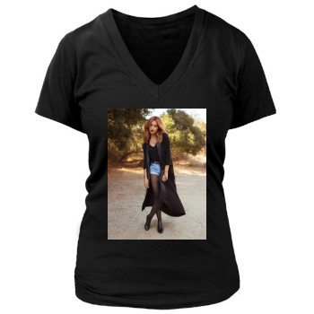 Ashley Tisdale Women's Deep V-Neck TShirt