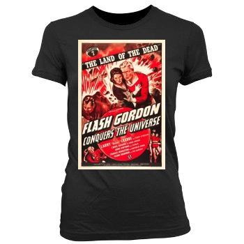 Flash Gordon Conquers the Universe (1940) Women's Junior Cut Crewneck T-Shirt