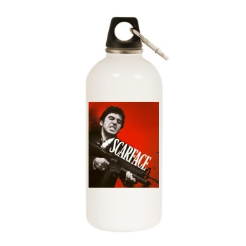 Scarface (1983) White Water Bottle With Carabiner