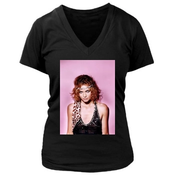 Saffron Burrows Women's Deep V-Neck TShirt