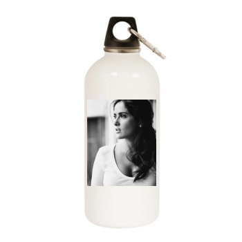 Salma Hayek White Water Bottle With Carabiner