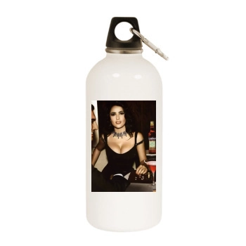 Salma Hayek White Water Bottle With Carabiner