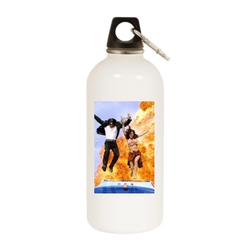 Salma Hayek White Water Bottle With Carabiner