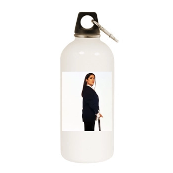 Salma Hayek White Water Bottle With Carabiner