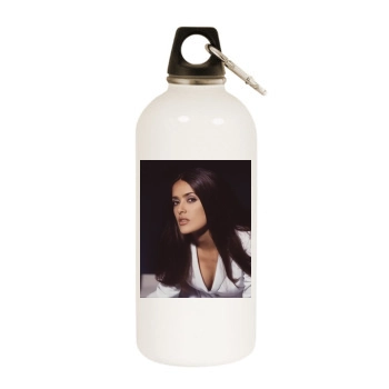 Salma Hayek White Water Bottle With Carabiner