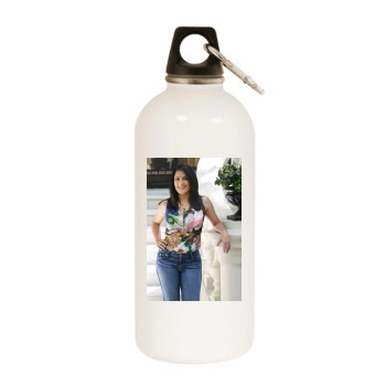 Salma Hayek White Water Bottle With Carabiner