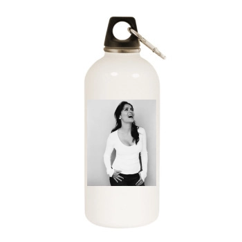 Salma Hayek White Water Bottle With Carabiner