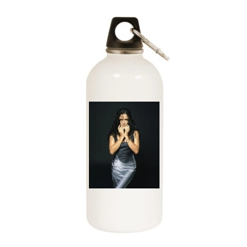 Salma Hayek White Water Bottle With Carabiner