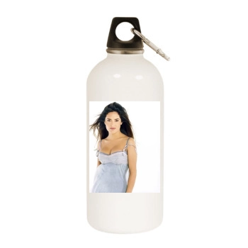 Salma Hayek White Water Bottle With Carabiner