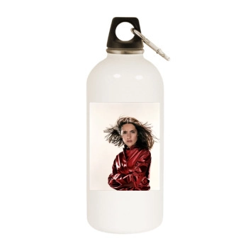 Salma Hayek White Water Bottle With Carabiner