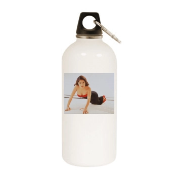 Salma Hayek White Water Bottle With Carabiner