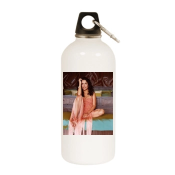 Salma Hayek White Water Bottle With Carabiner