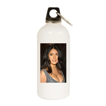 Salma Hayek White Water Bottle With Carabiner