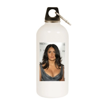 Salma Hayek White Water Bottle With Carabiner