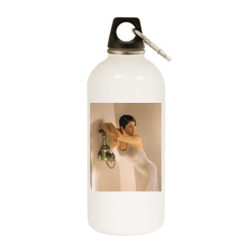 Salma Hayek White Water Bottle With Carabiner