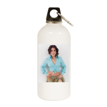 Salma Hayek White Water Bottle With Carabiner