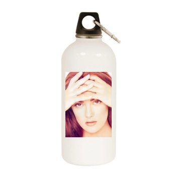 Salma Hayek White Water Bottle With Carabiner