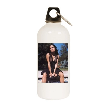 Salma Hayek White Water Bottle With Carabiner