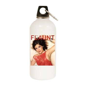 Salma Hayek White Water Bottle With Carabiner