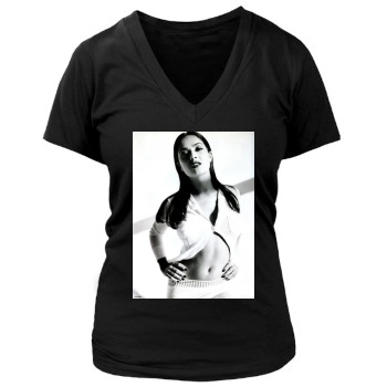 Salma Hayek Women's Deep V-Neck TShirt