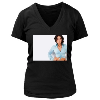 Salma Hayek Women's Deep V-Neck TShirt