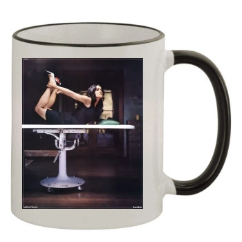 Salma Hayek 11oz Colored Rim & Handle Mug