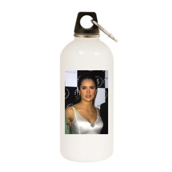 Salma Hayek White Water Bottle With Carabiner