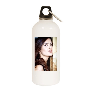 Salma Hayek White Water Bottle With Carabiner