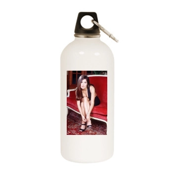 Salma Hayek White Water Bottle With Carabiner