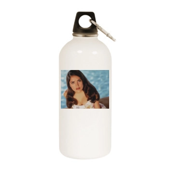 Salma Hayek White Water Bottle With Carabiner